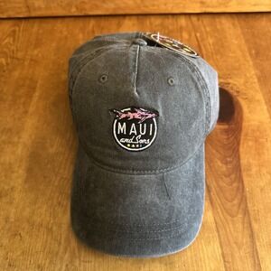 Maui and Sons Hat Shark Logo Aggro Acid Wash Grays Strapback Cap